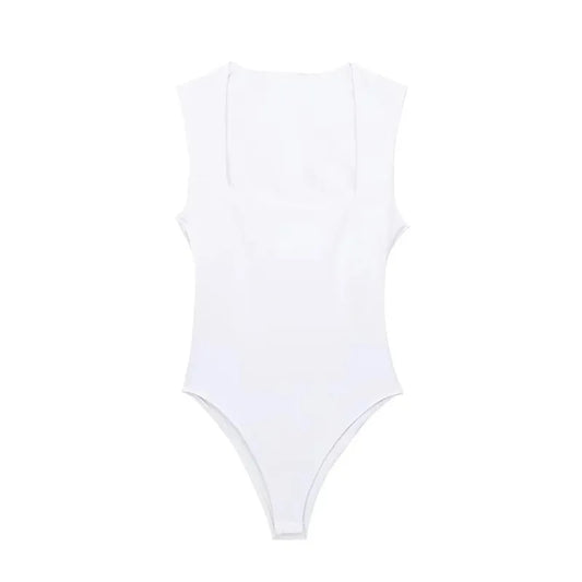 Body Mujer 2025 Sin Mangas Cuello Cuadrado | Bodycon Ajustado Sexy Verano