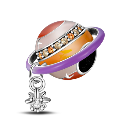 Charm cielo estrellado luna y estrella en plata 925 – Abalorio elegante para pulseras tipo Pandora, joyería DIY cósmica