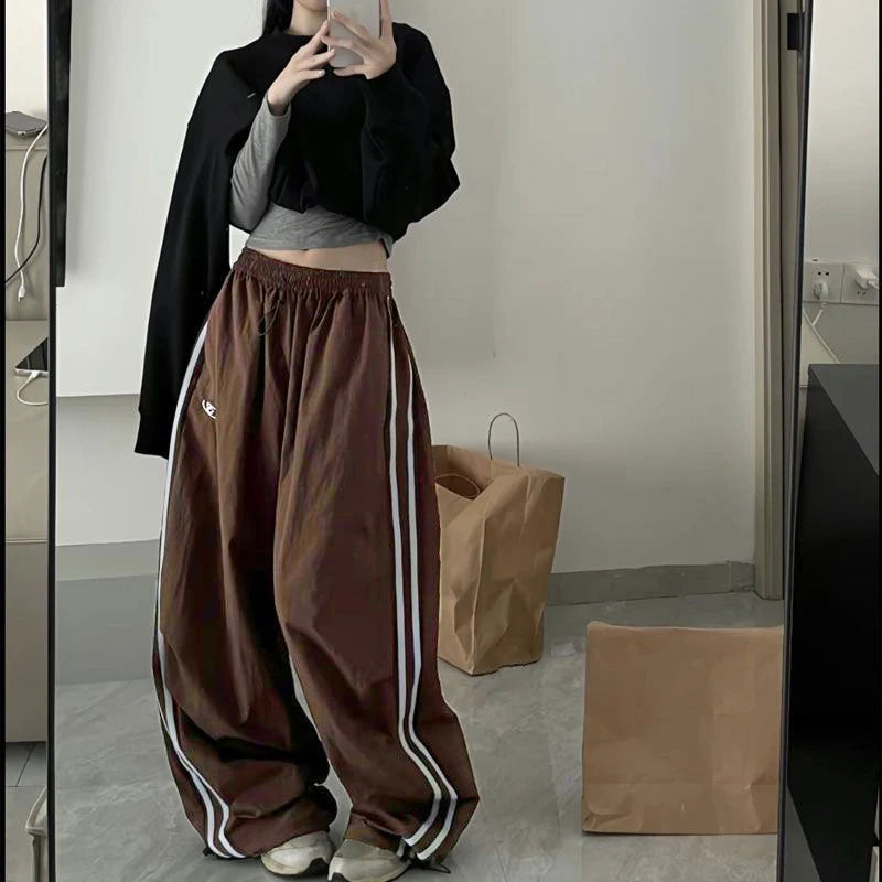 Pantalones Cargo Mujer Y2K | Pantalón Ancho Oversize Hip Hop con Bolsillos