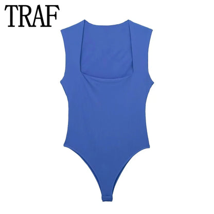 Body Mujer 2025 Sin Mangas Cuello Cuadrado | Bodycon Ajustado Sexy Verano