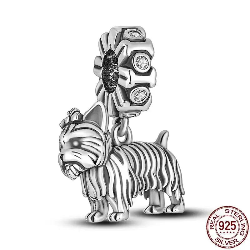 Charm camaleón y luciérnaga en plata 925 – Dije animal brillante, compatible Pandora, pulsera y collar mujer