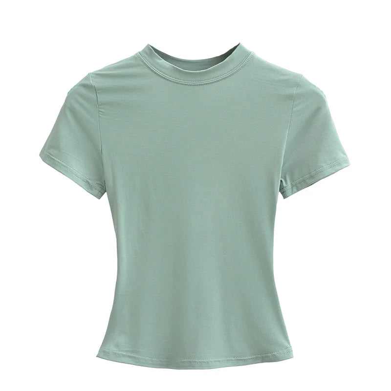 Camiseta Mujer Casual 2024 | T-shirt Slim Fit Manga Corta Sexy Básica Estilo Y2K