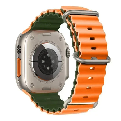 Correa Ocean Band Compatible con Apple Watch | Pulsera Deportiva Ajustable 49mm 45mm 44mm 41mm 40mm Series SE 3 6 7 8 9 10 Ultra