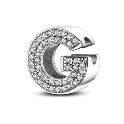 Charm letra alfabeto A-Z con circonias rosas en plata 925 – Abalorio elegante para pulseras tipo Pandora, joyería DIY personalizada