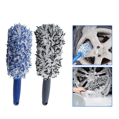 Car Cleaning Brush Car Cleaning Wheel Brush Portable Plush Tire and Rim Car Care Accessories Multifunctional Brush Tool Car Care