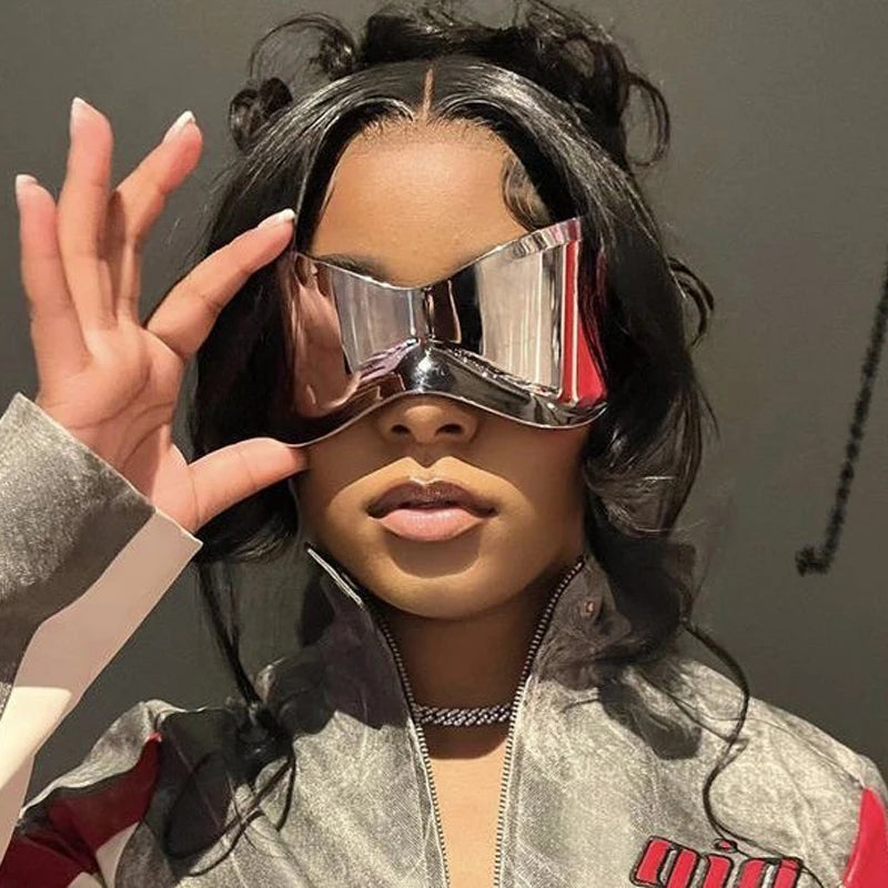 Nuevas Gafas de Sol Oversized Y2K Punk Sin Montura | Unisex Hip Hop Sport One Piece UV400