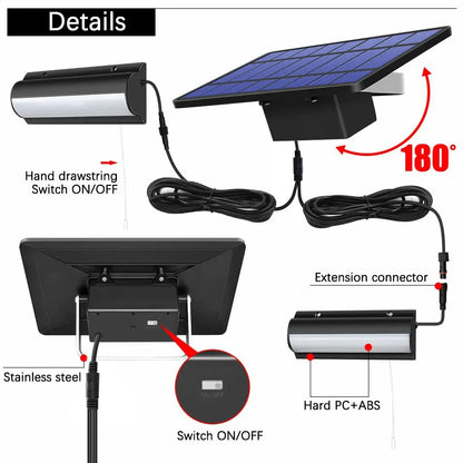Lámpara Colgante Solar Mejorada – Luz LED Interior/Exterior con Interruptor y Cable de 3m, IP65 Impermeable