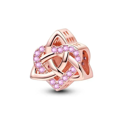 Charm Plata 925 Colgante Rosa Mariposa Corazón Flor Pájaro | Dije Para Pulsera Pandora Compatible