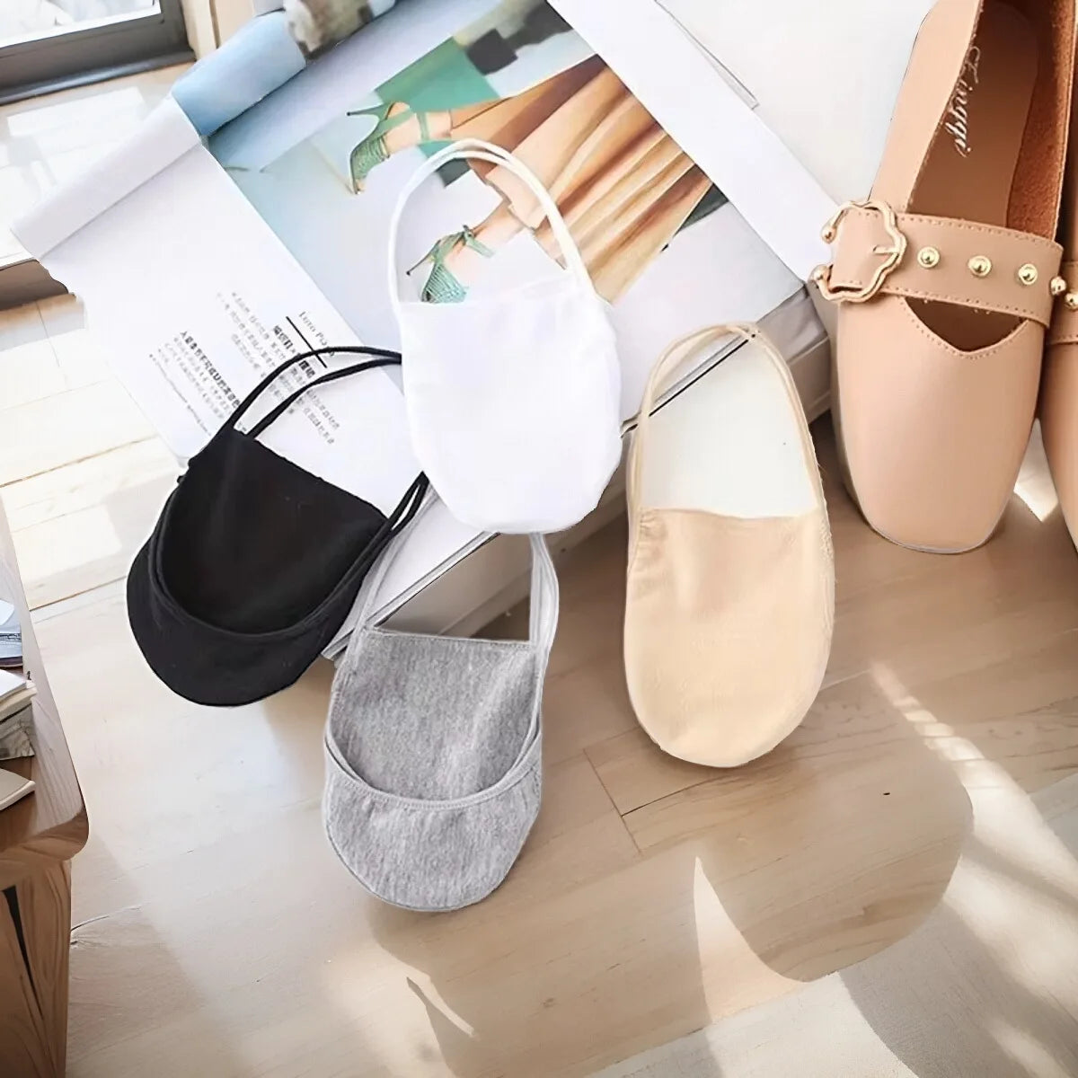 10 Pares Calcetines Invisibles Mujer | Fuzzy Print Ligeros y Cómodos | Medias y Calcetas Antideslizantes