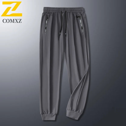 Pantalones Casual de Seda Ice para Hombre 2025 – Transpirables, Sueltos, Joggers Elásticos, Talla Grande, Secado Rápido, Tobillo Cónico, Largo 9/4