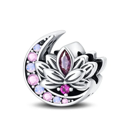 Charm Plata 925 Colgante Rosa Mariposa Corazón Flor Pájaro | Dije Para Pulsera Pandora Compatible