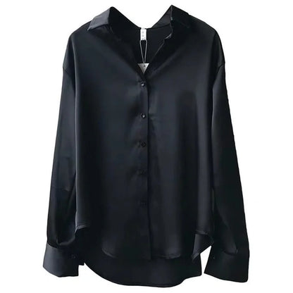Blusa Mujer Primavera Otoño | Camisa Casual Manga Larga Cuello Clásico Elegante