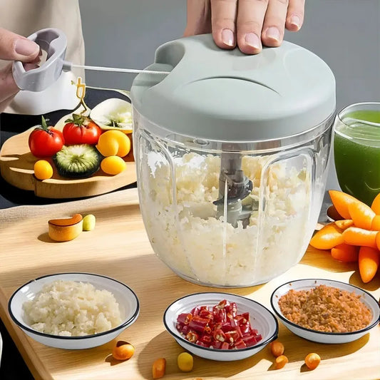 Triturador Manual de Cocina 4 en 1 | Picadora de Jengibre, Ajo, Verduras y Carne | Diseño Moderno y Minimalista