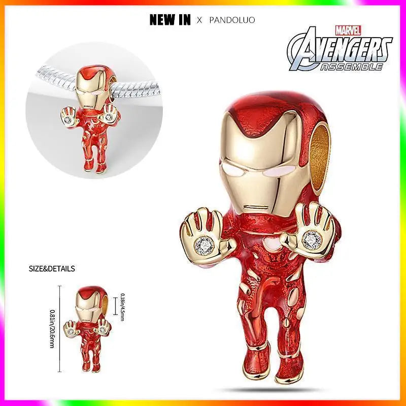 Charm Marvel Disney en Plata 925 – Abalorios Captain America, Wolverine y Deadpool para Pulsera Original Mujer
