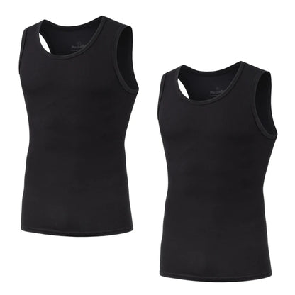 Pack 2 Camisetas de Tirantes para Hombre – Tank Top Gym sin Mangas de Fibra de Bambú, Compresivo y Alta Calidad