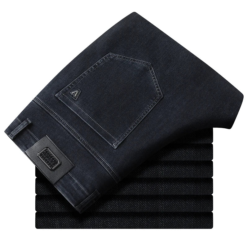 Jeans Oversize Hombre Tallas Grandes | Pantalón Vaquero Negro y Azul Alta Cintura 140kg Casual 2025