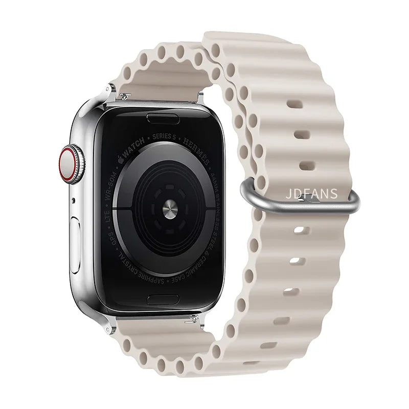 Correa Ocean Band Compatible con Apple Watch | Pulsera Deportiva Ajustable 49mm 45mm 44mm 41mm 40mm Series SE 3 6 7 8 9 10 Ultra