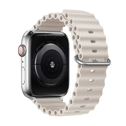 Correa Ocean Band Compatible con Apple Watch | Pulsera Deportiva Ajustable 49mm 45mm 44mm 41mm 40mm Series SE 3 6 7 8 9 10 Ultra