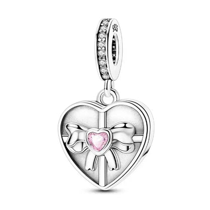 Charm Espejo Mágico Princesa Ángel Rosa en Plata 925 – Beads Compatibles Pandora Mujer Joyería DIY