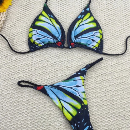 Bikini Sexy Mujer 2025 | Thong con Diseño Mariposa y Lazos Ajustables