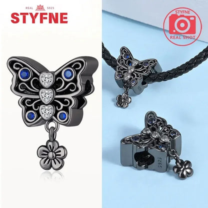 Charm Gato Negro de Plata 925 | Dije para Pulseras Pandora Mujer Joyería Fina