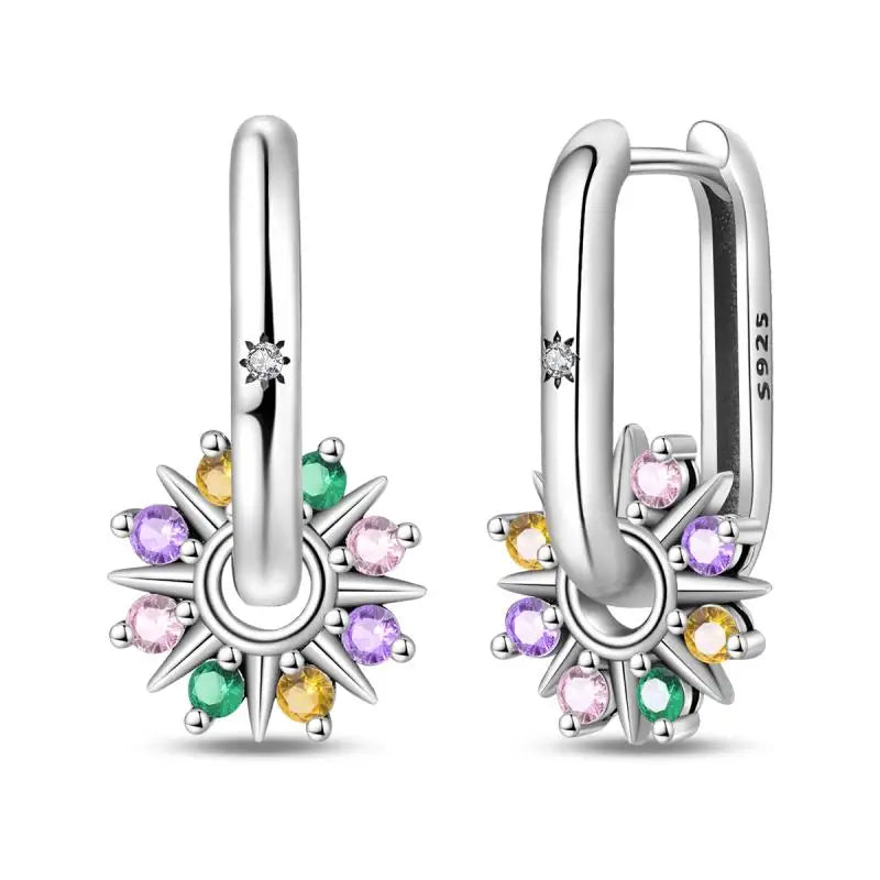 Aretes Primavera Plata 925 | Abeja, Flor y Mariposa | Aros Dobles Mujer
