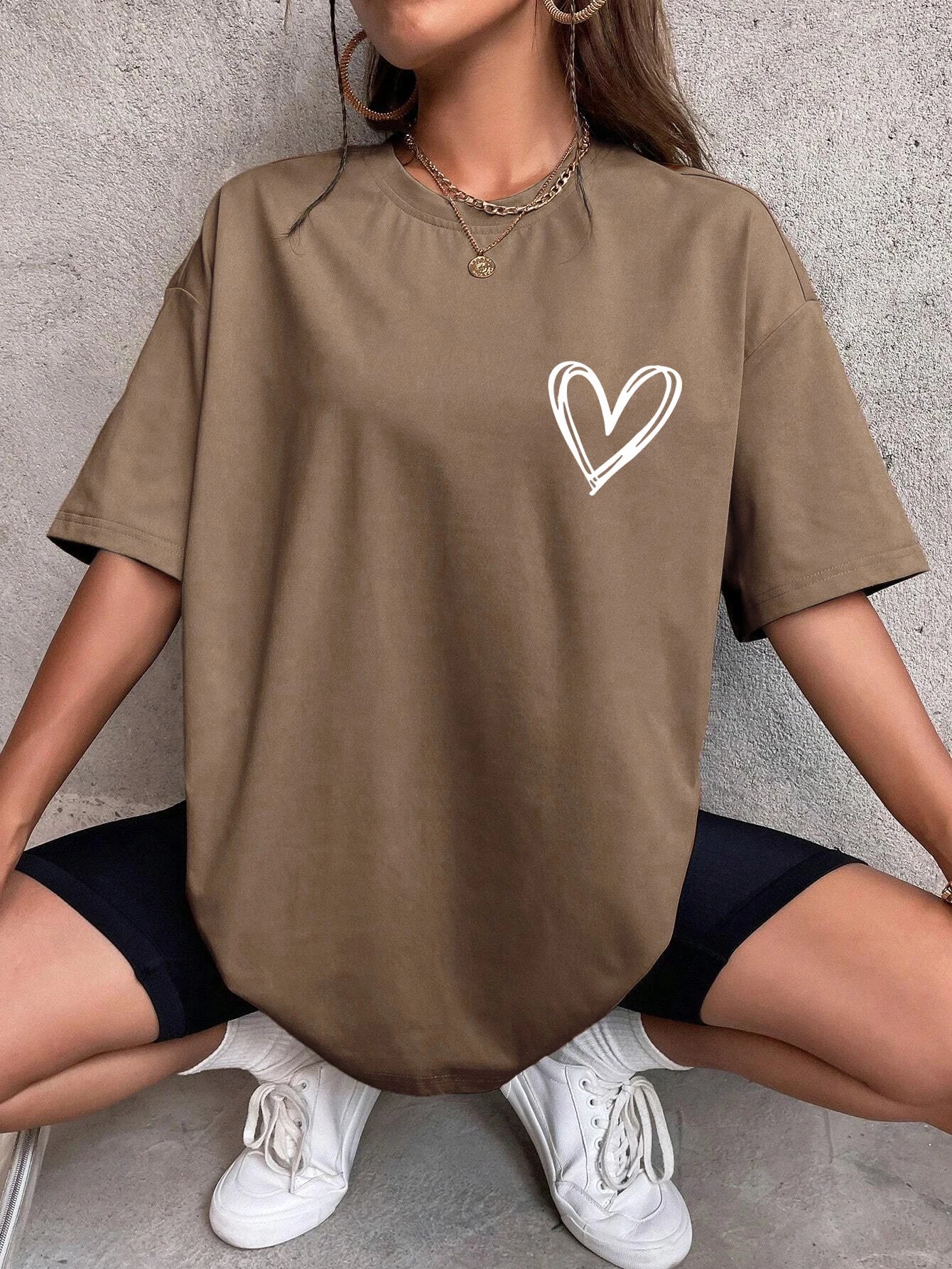 Camiseta Oversize Mujer Verano | Estampado Love Casual Juvenil Streetwear