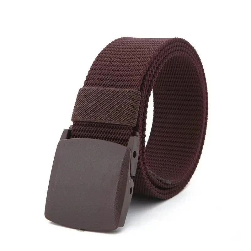 Cinturón Unisex de Moda para Hombre | Cinturón Ajustable 120cm con Hebilla Plástica | Cinturón Táctico para Pantalones, Viajes y Outdoor