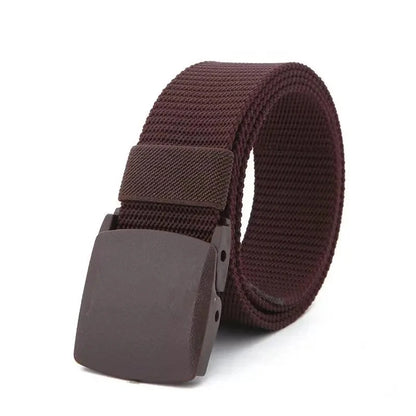 Cinturón Unisex de Moda para Hombre | Cinturón Ajustable 120cm con Hebilla Plástica | Cinturón Táctico para Pantalones, Viajes y Outdoor