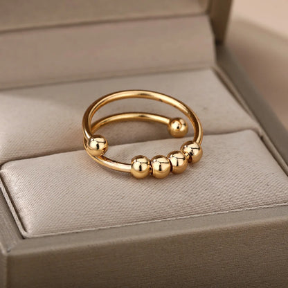 Anillo Giratorio Anti Estrés de Acero Inoxidable – Spinner Ring Unisex para Ansiedad y Relajación