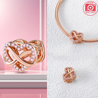 Charm Colgante Pareja Plata 925 y Oro Rosa | Compatible Pandora Original | Pulsera o Collar Mujer