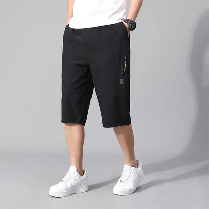 Shorts Cargo de Algodón para Hombre – Rodilla, Bolsillo con Cremallera, Cintura Elástica, Climbing, Jogger, Casual y Deportivo