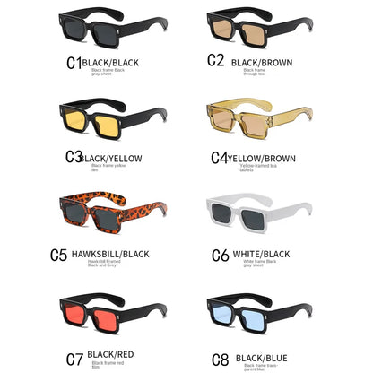 Gafas de Sol Retro Cuadradas con Patas Gruesas | Unisex Moda Vintage UV400