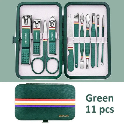 Set de Manicure y Pedicure Portátil 6-18 Piezas Ouriner | Kit de Cuidado Personal con Tijeras de Cejas y Cortauñas
