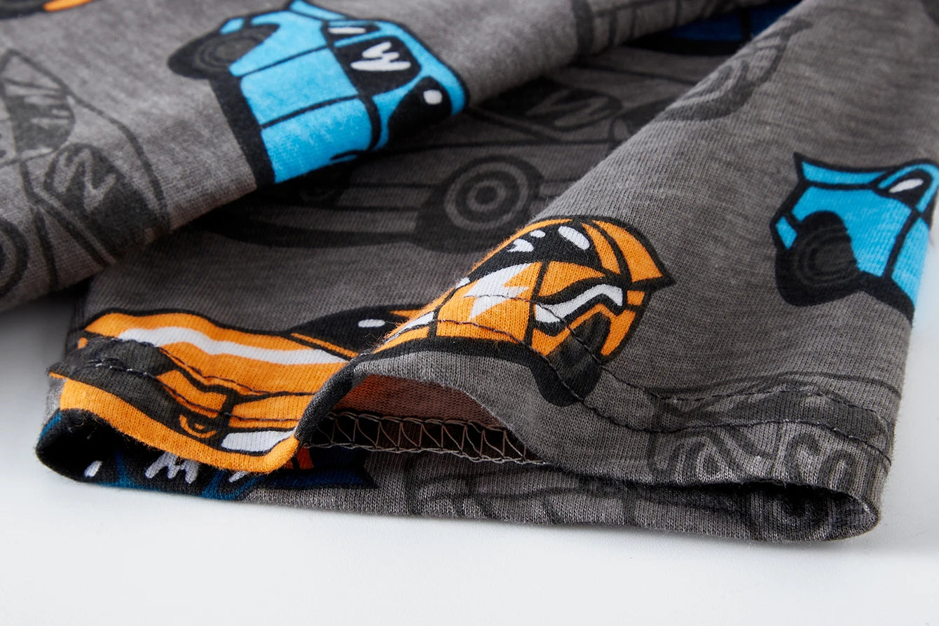 Pijama Infantil Niño Verano | 100% Algodón Conjunto 2 Piezas Carros Dibujos Animados
