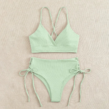 Bikini Sexy Mujer | V-Neck Split Triangular Playa y Piscina