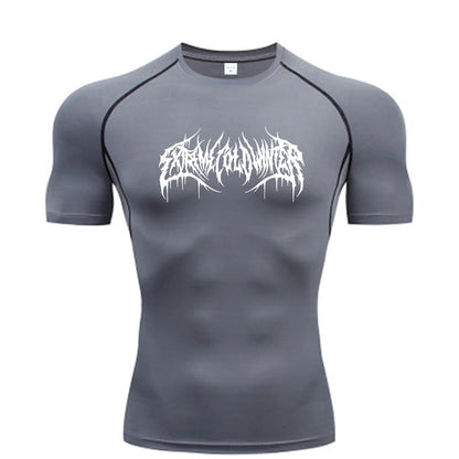 Camiseta Compresiva de Manga Corta para Hombre – Fitness, Gym, Running y Bodybuilding, Secado Rápido, Workout T-Shirt S-3XL