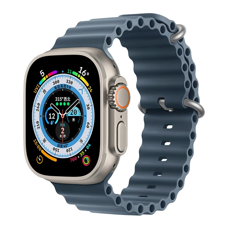Correa Ocean de silicona para Apple Watch – Compatible Ultra 2, Series 10-5 (38mm-49mm)