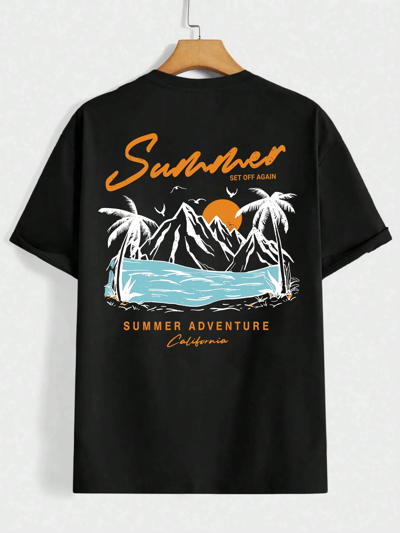 Camiseta Hombre 2025 | “Off Again Adventure” Estilo Verano Casual Oversize