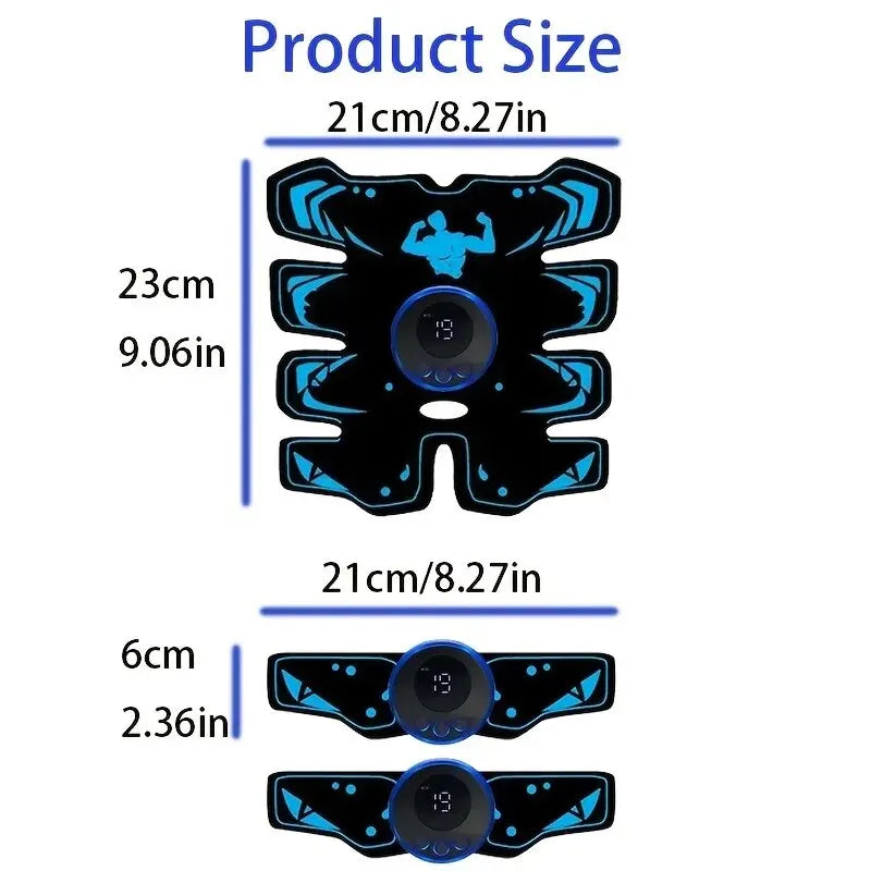 Entrenador Muscular EMS 3 en 1 Recargable USB | Estimulador Abdominal, Brazos y Cintura | Fitness Eléctrico Inalámbrico