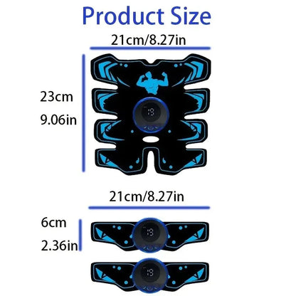Entrenador Muscular EMS 3 en 1 Recargable USB | Estimulador Abdominal, Brazos y Cintura | Fitness Eléctrico Inalámbrico