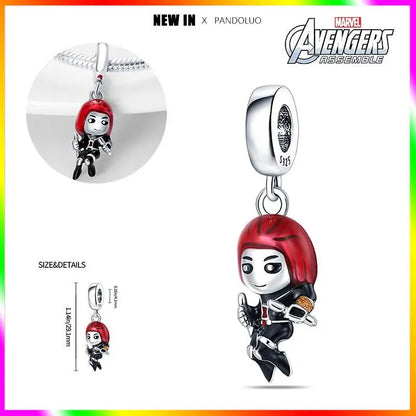 Charm Marvel Disney en Plata 925 – Abalorios Captain America, Wolverine y Deadpool para Pulsera Original Mujer