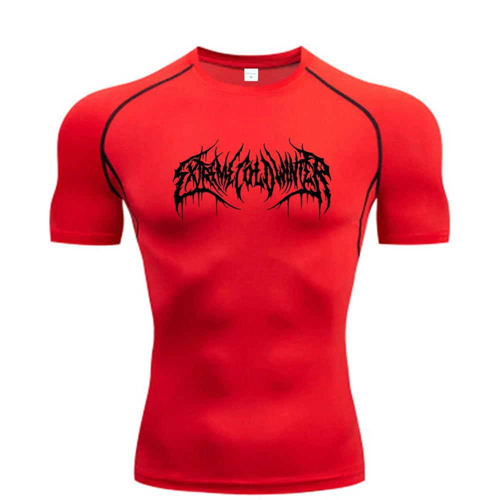 Camiseta Compresiva de Manga Corta para Hombre – Fitness, Gym, Running y Bodybuilding, Secado Rápido, Workout T-Shirt S-3XL