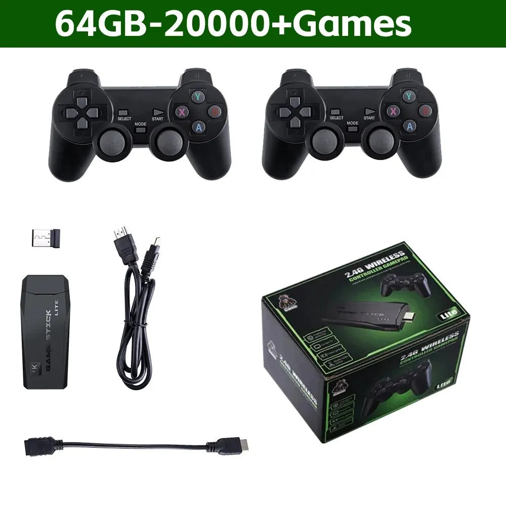 Consola retro portátil M8 64G – 10000+ juegos, controlador inalámbrico, HDMI y multijugador
