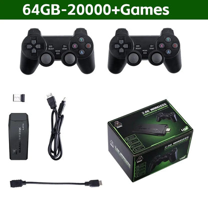 Consola retro portátil M8 64G – 10000+ juegos, controlador inalámbrico, HDMI y multijugador