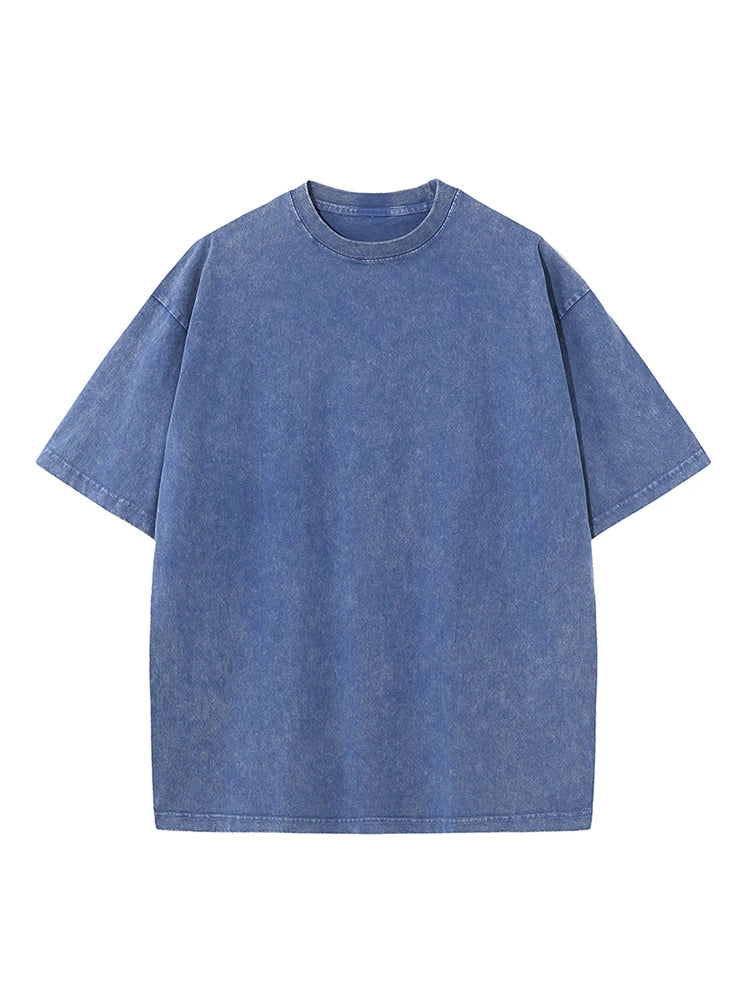 Camiseta Hombre 2025 | Oversize Vintage Y2K Acid Wash Estilo Streetwear