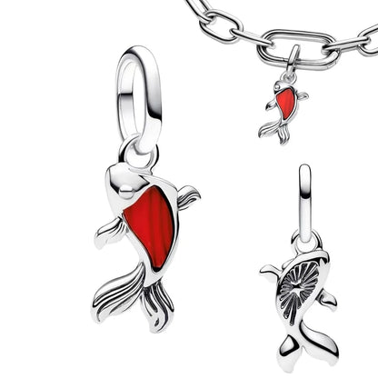 Charm Plata 925 Colgante Rosa Mariposa Corazón Flor Pájaro | Dije Para Pulsera Pandora Compatible