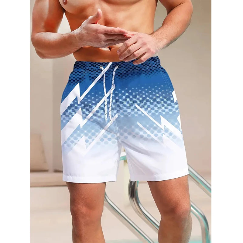 Bañador Hombre Rayas 3D | Shorts Playa Casual Verano Secado Rápido – Swimwear Surf y Natación