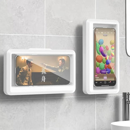Soporte impermeable para teléfono – Funda de pared con ventosa y pantalla táctil para ducha y baño (hasta 6.8”)