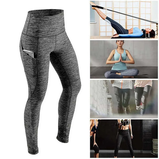 Leggings Deportivos Mujer Cintura Alta | Mallas Yoga Push Up con Bolsillo y Control Abdomen